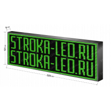LED Бегущая строка Р10 325x101x9 см Зелёная