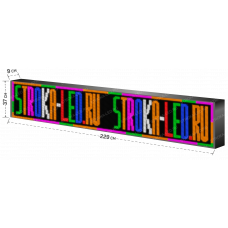 LED Бегущая строка Р10 229x37x9 см Цветная RGB 
