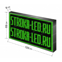 LED Бегущая строка Р10 133x69x9 см Зелёная