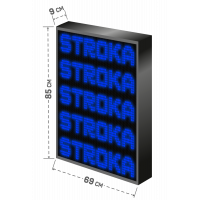 LED Бегущая строка Р10 69x85x9 см Синяя